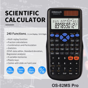 Calculator stiintific cu 240 functii OSALO, negru, plastic, 165 x 84 mm - Img 8