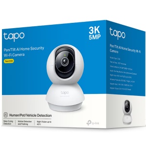 Camera de supraveghere Smart TP-Link Tapo C230 cu Pan/Tilt 360 grade, 5MP, 3K, 2880x1620, Utilizare Baby Monitor, Wireless, Night Vision, Detectare Smart AI, Two-Way Audio, Alarma sonora si luminoasa, Control Vocal, ONVIF, Resigilat, Grad A