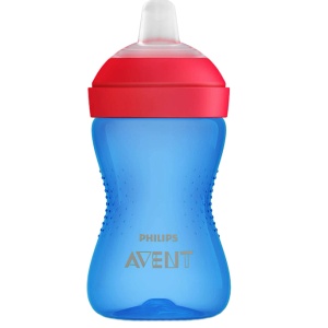 Cana Philips Avent SCF802/01, 300 ml, 9 luni +, Albastru/Rosu, Resigilat, Grad A