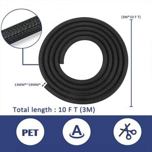 Canal pentru cabluri Ausolee, poliester, negru, 3 m X 13-20 mm