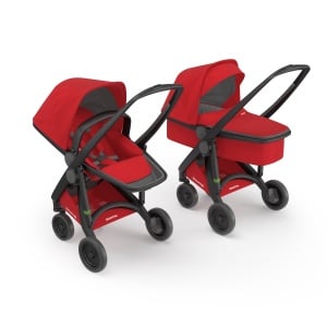 Carucior 2 In 1, Greentom, 100% Ecologic, Black Red - Img 1