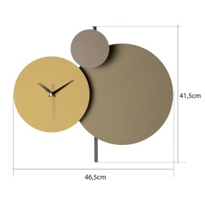 Ceas decorativ de perete Re-Bloom, metal, bej/galben, 48 x 44 cm - Img 3