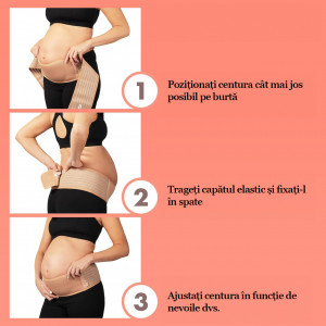 Centura abdominala pentru gravide AZMED, textil, bej, marime universala