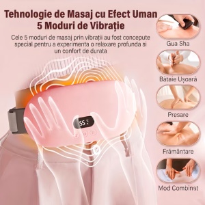 Centura Termica si Aparat Masaj Abdominal / Lombar Clavi, 5 Trepte Caldura + 5 Moduri Vibratie, Baterie 2000mAh, Ecran LED, Roz - Verificat A · Re-Bloom - Img 4