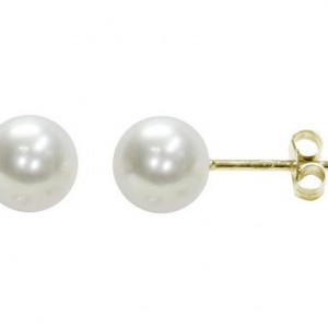 Cercei Essential din aur, perle de 7-7,5 mm