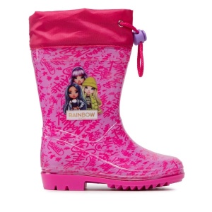 Cizme de cauciuc Perletti Rainbow High pentru fetite PVC marime 30-31 roz - Img 2