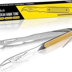 Cleste pentru gratar Cookah, otel inoxidabil/bambus, argintiu/negru, 30 cm