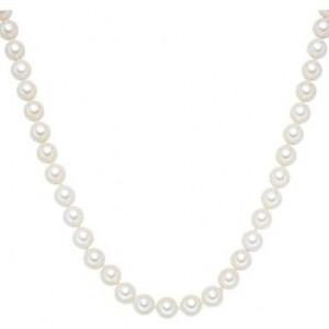 Colier Pia perle naturale, alb, lungime 120cm