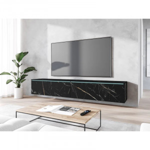 Comoda TV Doyal, PAL laminat, negru, 30 x 180 x 33 cm