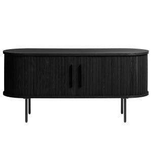 Comoda TV Maqueda, MDF/metal, negru, 120 x 56 x 40 cm