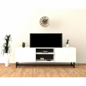 Comoda TV Renita, alb/negru, 150 x 35 x 50 cm