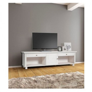 Comoda TV Tracy Home Affaire, lemn masiv, alb, 48,5 x 181,5 cm