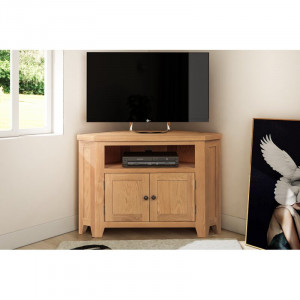 Comoda TV Vineland, lemn masiv, maro, 100 x 70 x 45 cm - Img 6