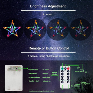 Cortina de lumini cu 12 stele si telecomanda MALUX, 8 moduri de iluminare, RGB, 2,5 X 9 m