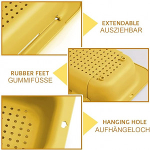 Cos cu strecuratoare pentru chiuveta KECRULV, plastic, galben