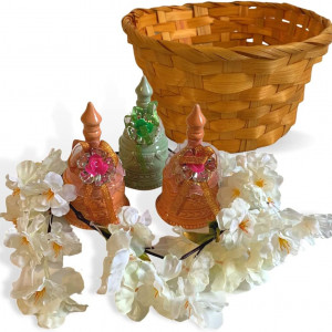 Cos decorativ pentru Paste Naramaki, multicolor, ceramica/lemn, 14 cm