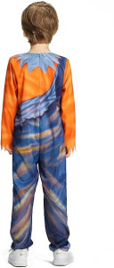 Costum de Halloween pentru copii Ikali, textil, portocaliu/albastru inchis, 8-10 ani