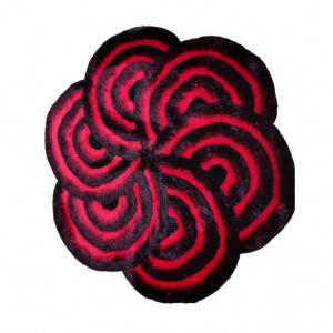 Covor Hadia-Blume negru/ rosu, 140cm - Img 1
