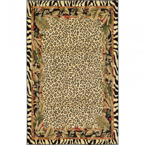 Covor Mouser, polipropilena, fildes/negru, 152 x 244 cm