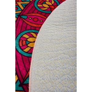 Covoras de baie Re-Bloom, 100% poliester, antialergic, 100cm, multicolor, Resigilat, Grad A - Img 3