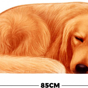 Covoras PAT JUUMG, model caine, poliester/spuma/cauciuc, maro, 40 x 85 cm - Img 5