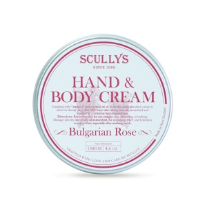 Cremă De Mâini Și Corp Scullys, Trandafir, 130 g