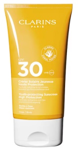 Crema pentru corp cu protetie solara Clarins Sun Care Cream, SPF 30, 150 ml, Resigilat, Grad B