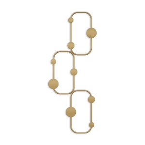 Cuier de perete Re-Bloom, metal, auriu, 28 x 5 x 70 cm