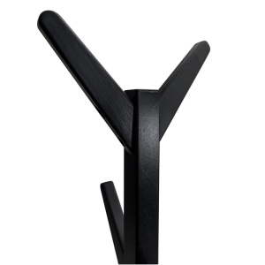 Cuier lemn masiv tip pom KL Tripoli, 8 agatatori, de podea, 60 x 60 x 175 cm, negru - Img 3