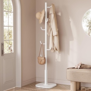 Cuier Songmics, otel/MDF, alb, 40 x 40 x 175,3 cm, Resigilat, Grad A - Img 4