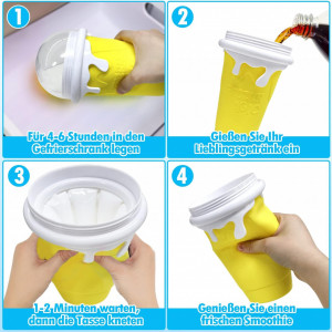 Cupa reutilizabila pentru inghetata Cicorfu, plastic, galben, 500 ml - Img 4