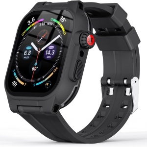 Curea pentru Apple Watch 7 Shellbox, TPU, negru, 41 mm