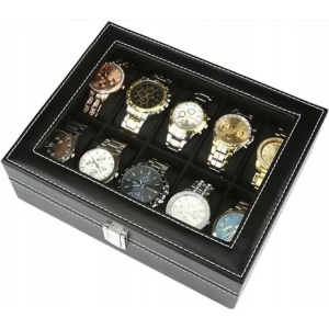 Cutie pentru ceasuri, Songmics, model JWB12BV2, neagra, 12 ceasuri, 7,8x30,2x20,2cm, Resigilat, Grad A - Img 3
