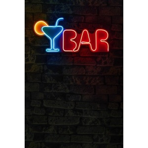 Decor de perete Re-Bloom, BAR, LED, PVC, rosu/albastru/galben, 50 x 23 x 3 cm - Img 2