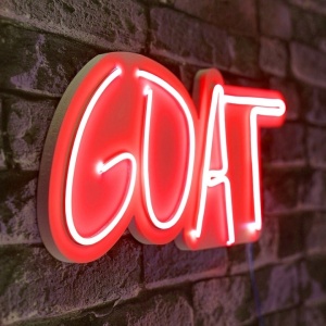 Decor de perete Re-Bloom, Goat, LED, PVC, rosu, 20 x 40 x 2 cm - Img 2