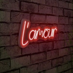 Decor de perete Re-Bloom, L amour, LED, PVC, rosu, 41 x 18 x 2 cm - Img 2
