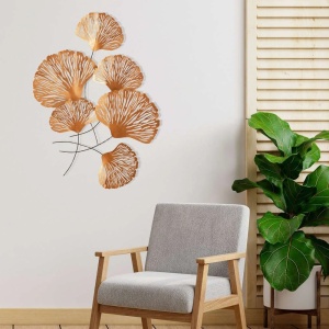 Decor de perete Re-Bloom, metal, cupru, 75 x 5 x 100 cm - Img 2