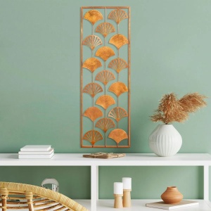 Decor de perete Re-Bloom, metal, portocaliu, 32 x 90 cm - Img 3