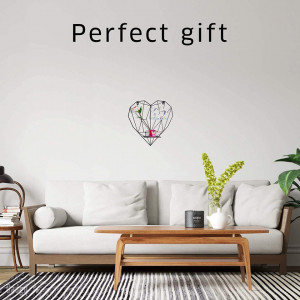 Decoratiune de Perete Loopunk – Panou Metalic Tip Grilă în Formă de Inimă, Negru, 42 x 43 cm - Img 4