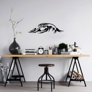 Decoratiune perete Wave, metal, 70x20 cm, negru - Verificat A · Re-Bloom