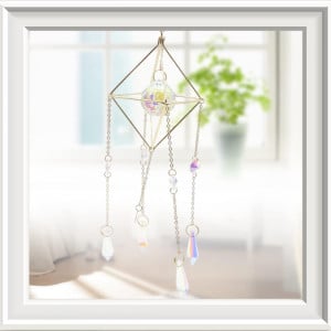 Decoratiune suspendata pentru fereastra Mimzemamz, cristal/metal, multicolor, 50 cm - Img 3