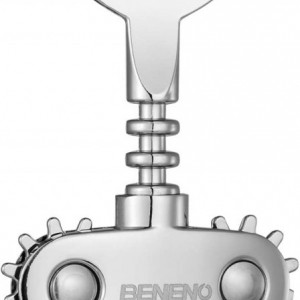Deschizator de sticle de vin BENENO, aliaj de zinc, argintiu/negru - Img 2