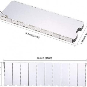 Disc de protectie impotriva vantului pentru aragaz de camping SONGYUAN, aliaj de aluminiu, argintiu, 84 x 24 cm - Img 5