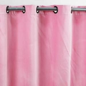 Draperie Alante, bumbac/catifea, roz deschis, 150 x 260 cm