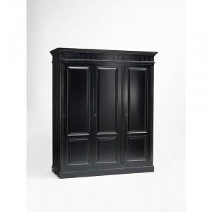 Dressing Ancelin, lemn masiv, negru, 201 x 170 x 60 cm - Img 2