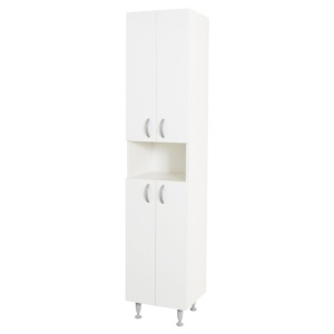 Dulap baie tip coloana GN0021, Pal lucios, 5 rafturi, 4 usi, picioare reglabile, 35x31.6x166 cm - Img 2