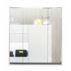 Dulap de baie cu oglinda Tollison, alb, 73 x 67 x 18 cm - Img 1