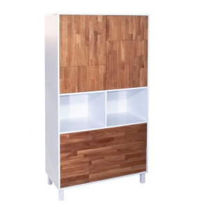 Dulap pentru birou Places of Style, lemn, maro/alb, 85 x 55 x 180 cm