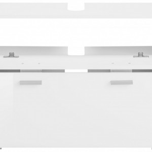 Dulap pentru chiuveta Rowan, metal/plastic/lemn, alb, 70 x 30 x 55 cm - Img 8
