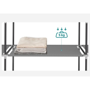 Dulap Songmics, metal/plastic/textil, gri, 130 x 45 x 167 cm, Resigilat, Grad A - Img 2